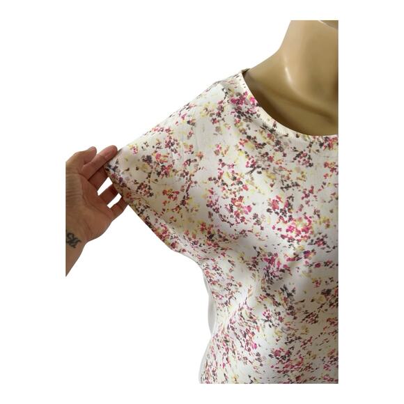 APT 9 Womens Petite Size PM Short Sleeve Patterned Scoop Neck Blouse Shirt Top - Picture 6 of 8